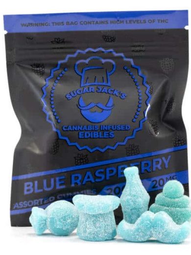 200mg THC Assorted Blue Raspberry Gummies (Sugar Jack’s)