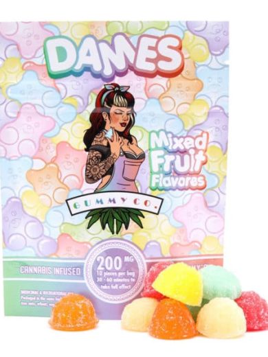 200mg THC Mixed Fruit Gummies (Dames)