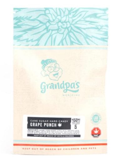 450mg THC Grape Punch Hard Candies (Grandpa’s Medicine)