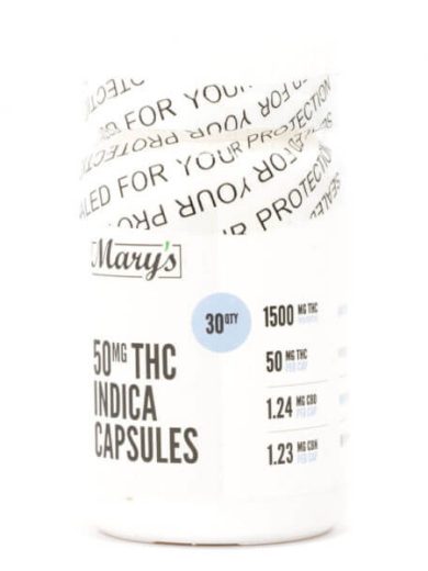 50mg THC Indica Capsules (Mary’s Edibles)