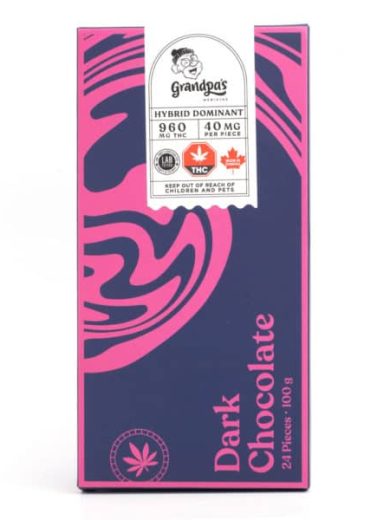 960mg THC Dark Chocolate Bar (Grandpa’s Medicine)