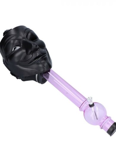Anonymous Gas Mask Bong with Acrylic Bubble Tube | Black