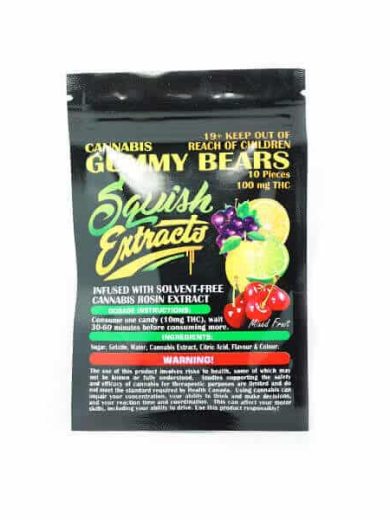 Gummy Bears 100mg THC (Squish Extracts)