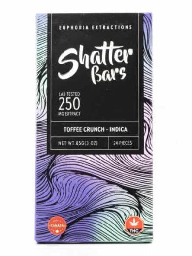 Indica Toffee Crunch Shatter Bar (Euphoria Extractions)