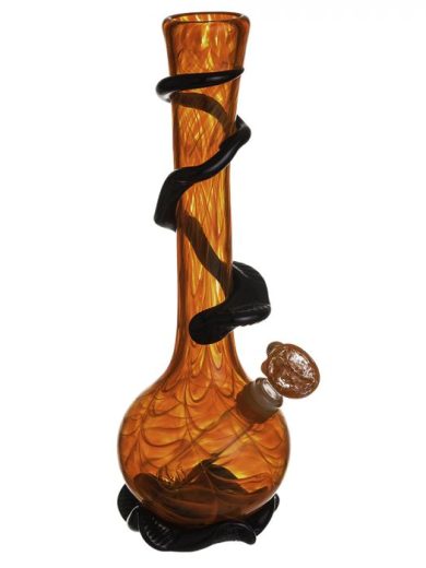 Noble Glass 12 Inch Tall Orange Glass Bong