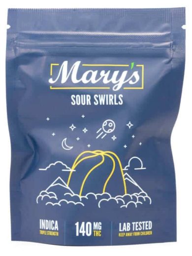Triple Strength Indica Sour Swirls 140mg THC (Mary’s Edibles)