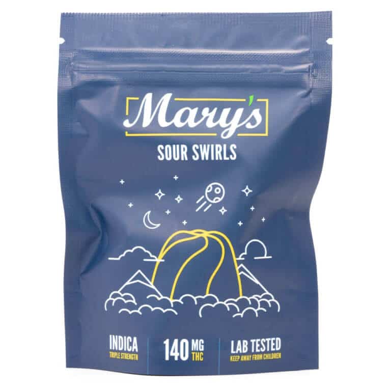 Triple Strength Indica Sour Swirls 140mg THC (Mary’s Edibles)
