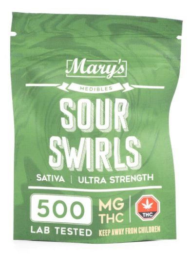 Ultra Strength Sativa Sour Swirls 500mg THC (Mary’s Edibles)
